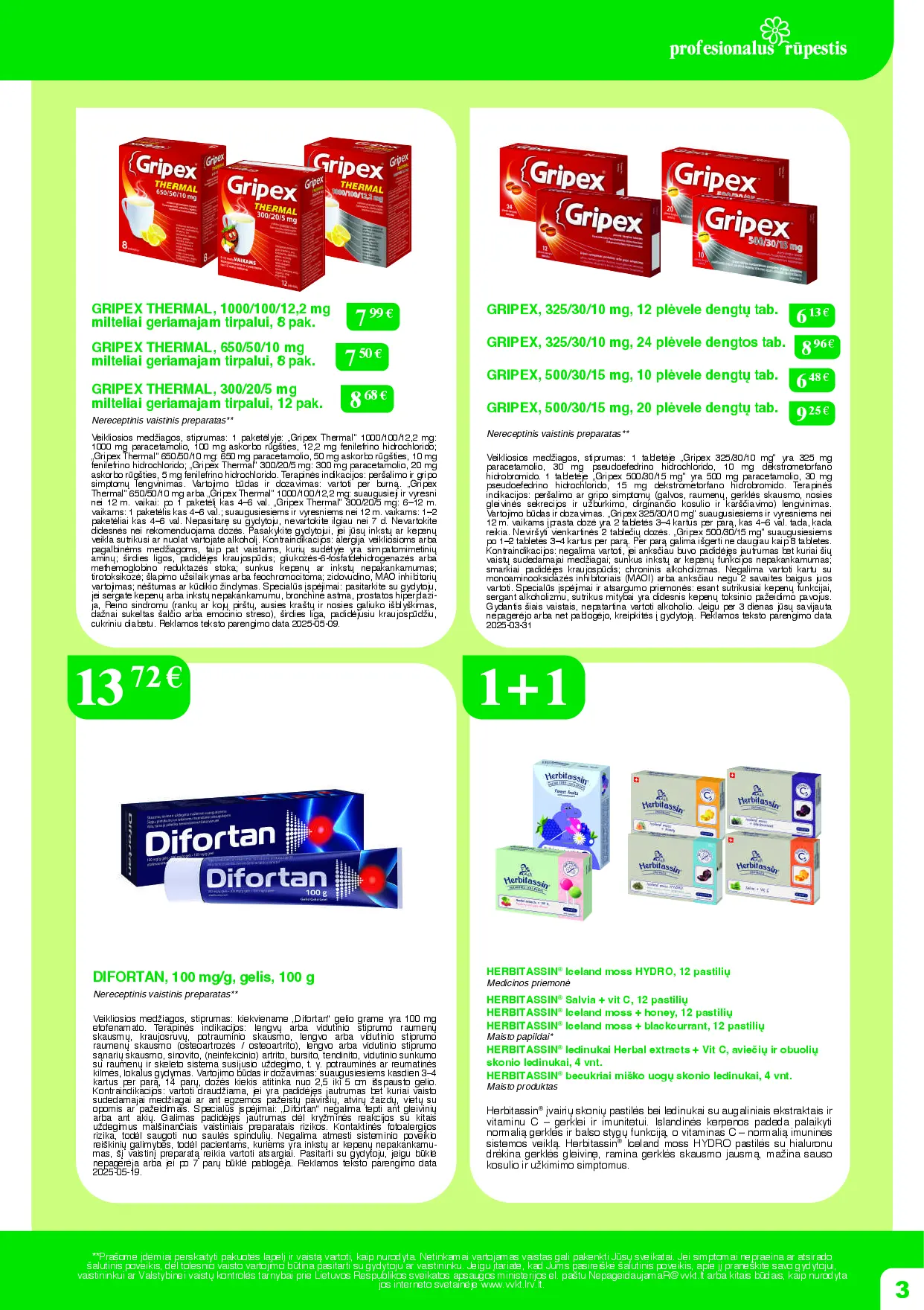 Ramunėlės vaistinė mėnesio pasiūlymai – 3 puslapis