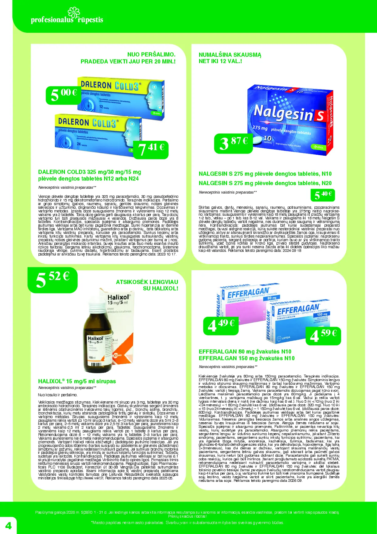 Ramunėlės vaistinė mėnesio pasiūlymai – 4 puslapis