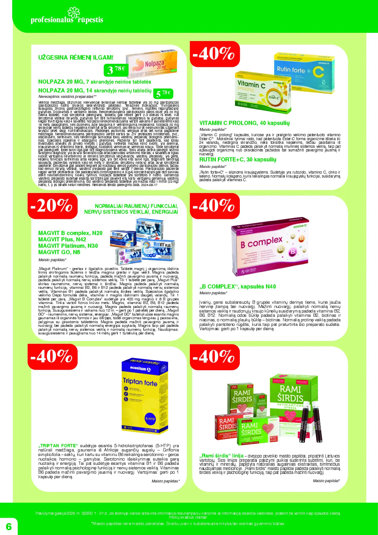 Ramunėlės vaistinė mėnesio pasiūlymai – 6 puslapis