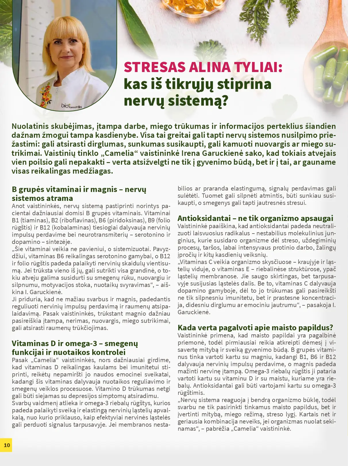 Camelia vaistinės leidinys „Kartu vienas dėl kito“ – 10 puslapis