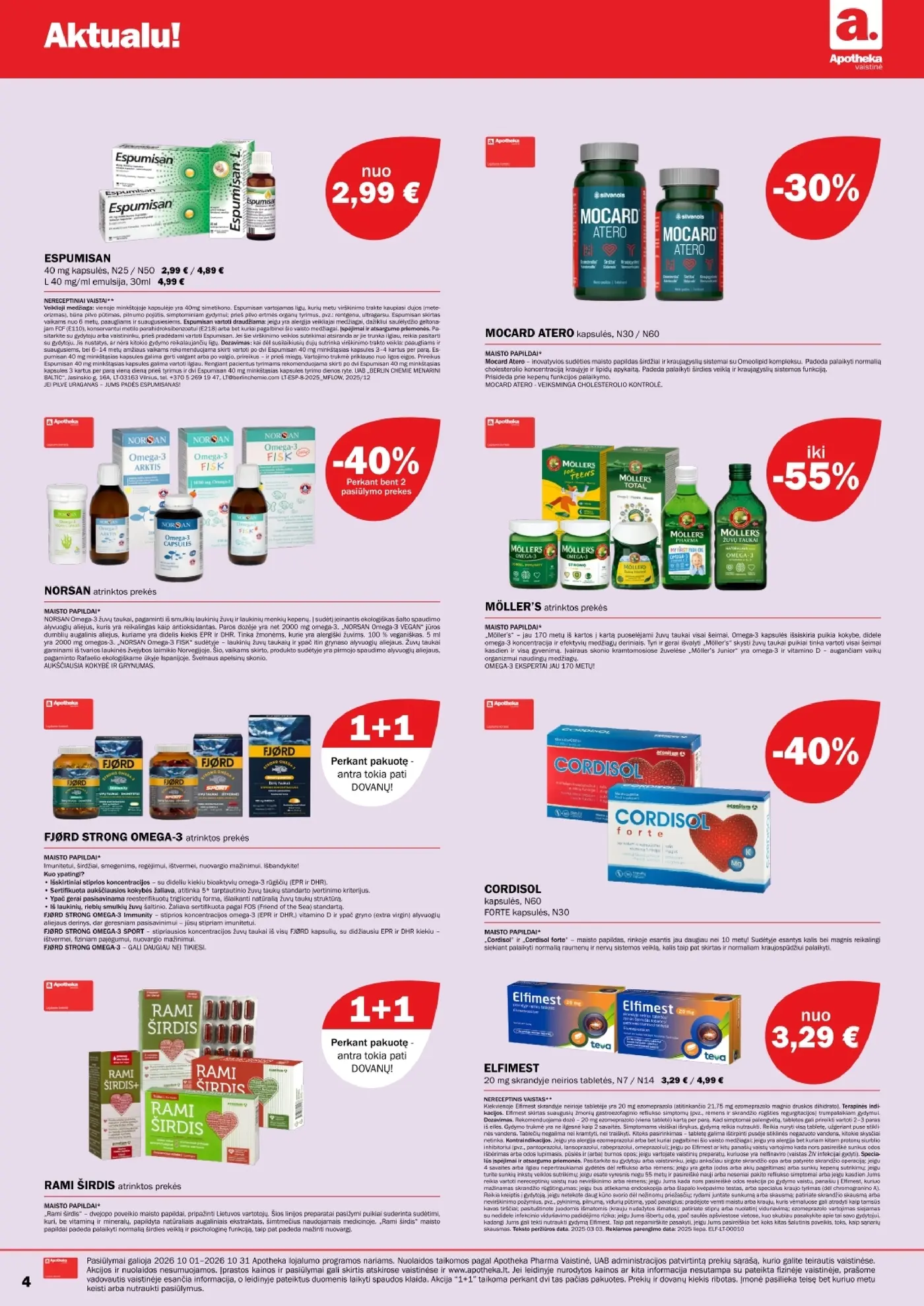 Apotheka vaistinės spalio akcijų leidinys – 4 puslapis