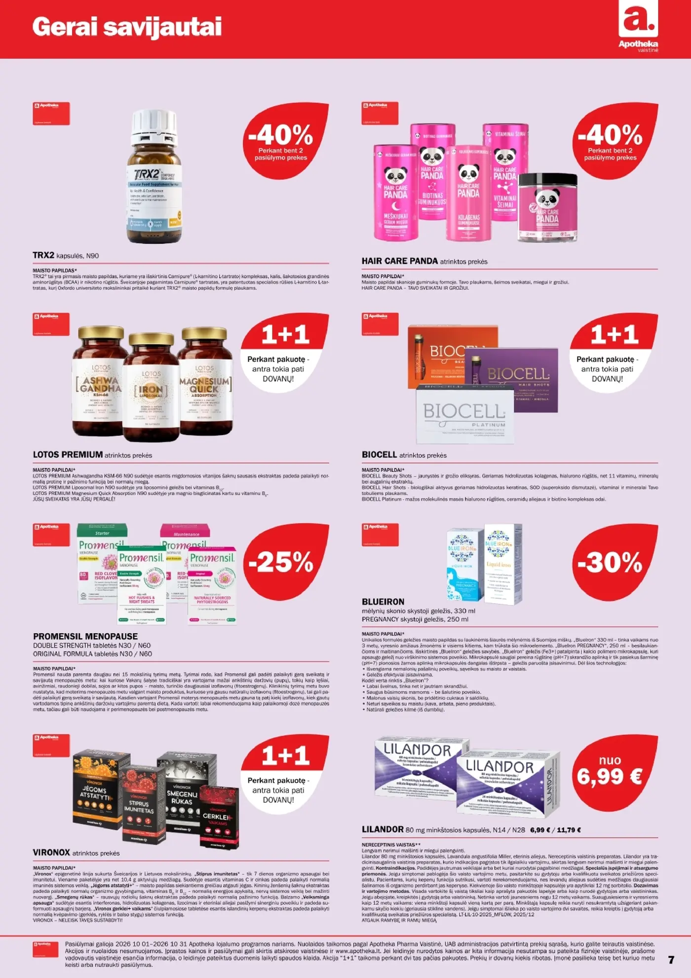 Apotheka vaistinės spalio akcijų leidinys – 7 puslapis