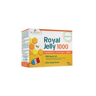3CHENES bičių pienelis ROYAL JELLY 1000, 10 ampulių