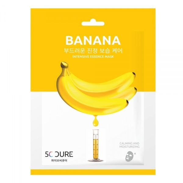 5C CURE lakštinė veido kaukė su bananų ekstraktu, 1 vnt