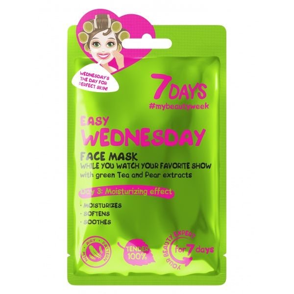 7 DAYS lakštinė veido kaukė LENGVAS TREČIADIENIS, 1 vnt., 28 g