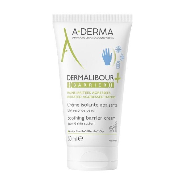 A-Derma Dermalibour+ apsauginis barjerinis kremas rankoms, 50 ml