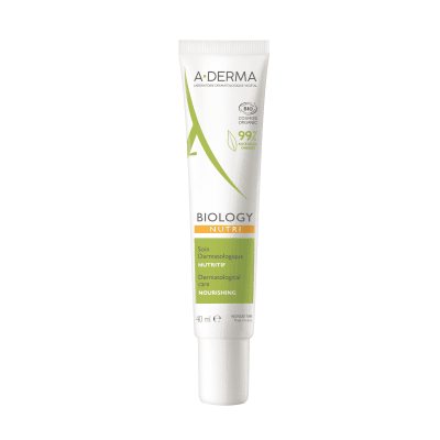 A-DERMA dermatologinis ekologiškas maitinamasis kremas BIOLOGY NUTRI, 40 ml