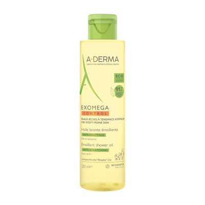 A-DERMA dušo aliejus - emolientas sausai, atopinei veido bei kūno odai EXOMEGA CONTROL, 200 ml
