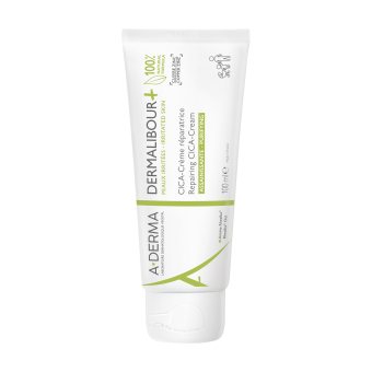 A-DERMA intensyvaus poveikio atkuriamasis veido ir kūno kremas DERMALIBOUR+CICA, 100 ml