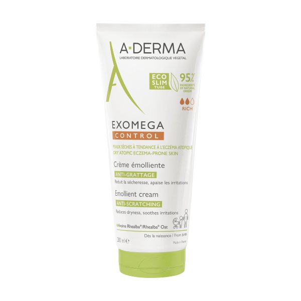 A-DERMA kremas emolientas sausai veido ir kūno odai EXOMEGA CONTROL, 200 ml