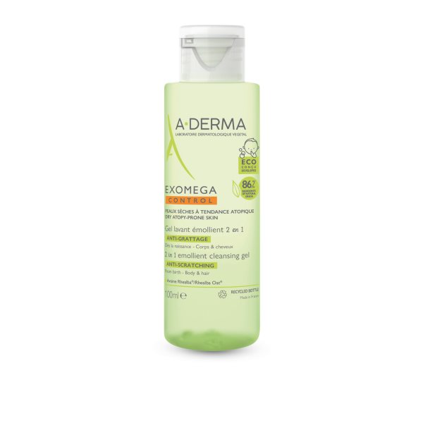 A-DERMA kūno ir plaukų prausimosi gelis EXOMEGA CONTROL 2IN1, 200 ml