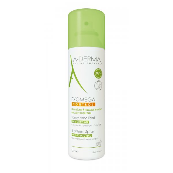 A-DERMA purškiamas veido ir kūno emolientas sausai odai EXOMEGA CONTROL, 200 ml