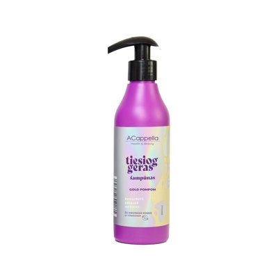 ACappella TIESIOG GERAS šampūnas, GOLD POMPOM, 250 ml