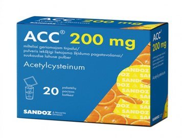 ACC 200 mg/ milteliai geriamajam tirpalui N20, 3 g