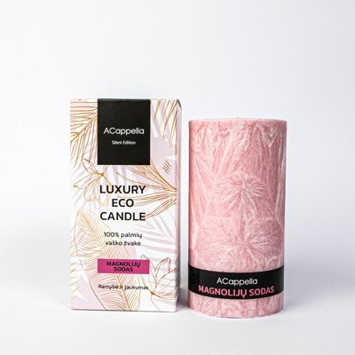 Accapella Rankų darbo 100% palmių vaško kvapni žvakė, Magnolijų sodas'', 16 cm