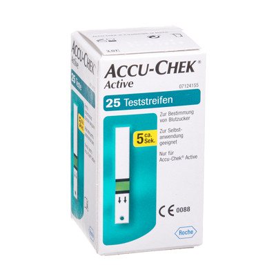 ACCU-CHEK ACTIVE, diagnostinės juostelės, 25 vnt
