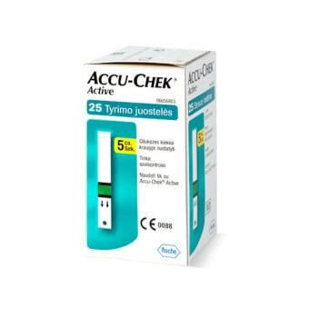 ACCU-CHEK diagnostinės juostelės ACTIVE TEST STRIPS, 25 vnt
