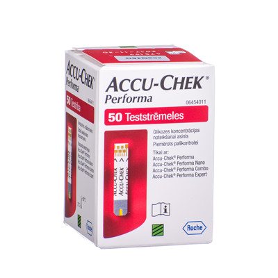 ACCU-CHEK PERFORMA, diagnostinės juostelės gliukozei, 50 vnt