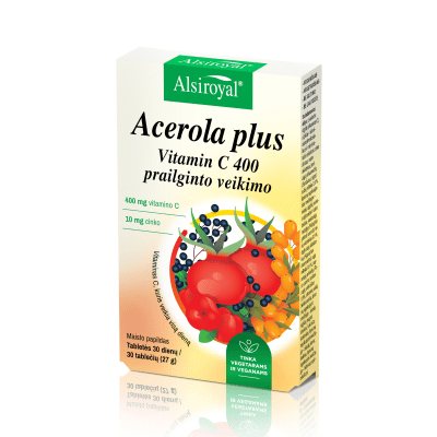 ACEROLA PLUS prailginto veikimo vitamino C tabletės N30