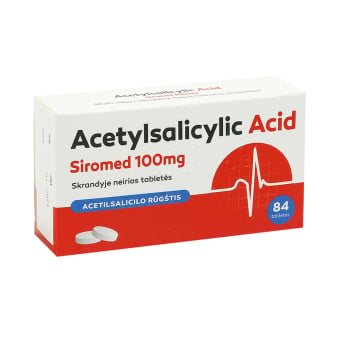 Acetylsalicylic Acid Siromed 100 mg, Skrandyje neirios tabletės, N84