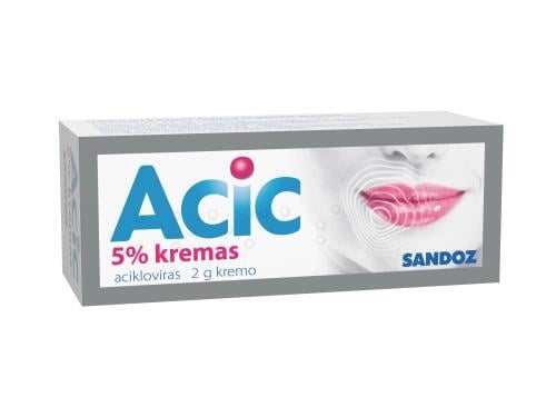 Acic 5% kremas, 2 g