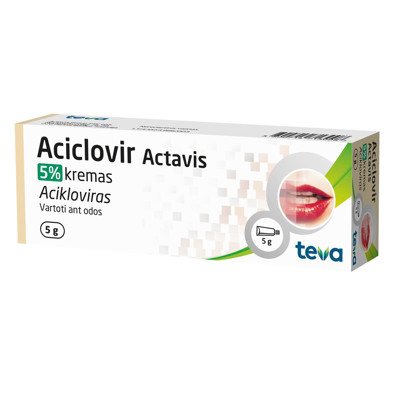 ACICLOVIR ACTAVIS, 5 %, kremas, 5 g