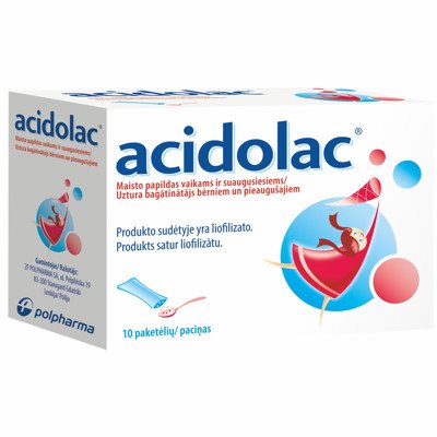 ACIDOLAC, milteliai paketėliuose, 10 vnt., 3 g