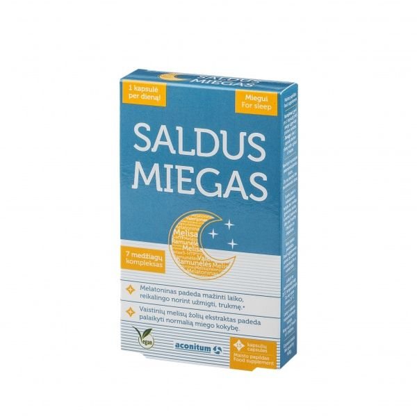 ACONITUM maisto papildas SALDUS MIEGAS, 15 kaps.