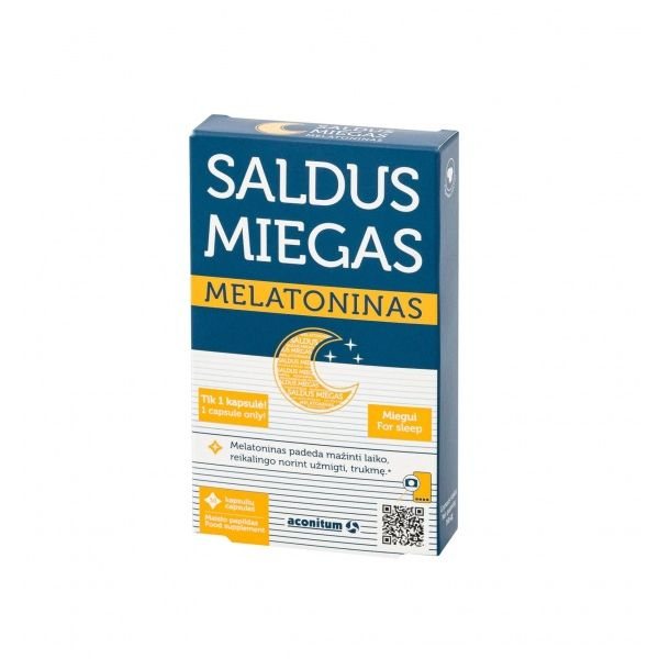 ACONITUM maisto papildas SALDUS MIEGAS MELATONINAS, 30 kaps.