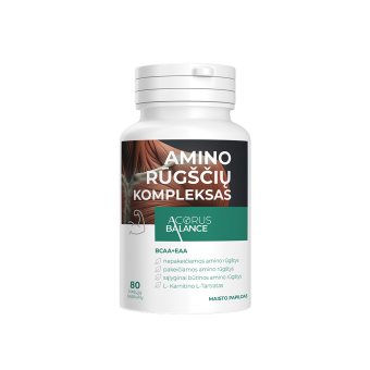 Acorus Balance BCAA+EAA amino rūgščių kompleksas, 80 kapsulių