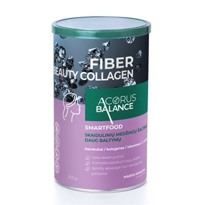 ACORUS BALANCE FIBER BEAUTY COLLAGEN, miltelių skaidulos, odai / plaukams / nagams, 200 g