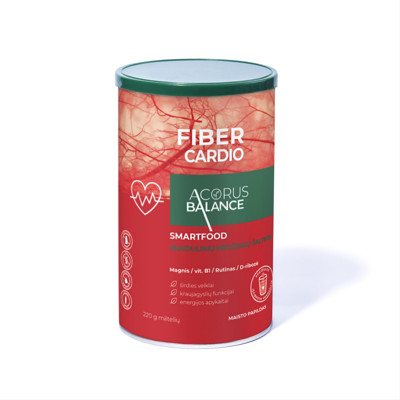 ACORUS BALANCE FIBER CARDIO, miltelių skaidulos, širdies ir kraujagyslių funkcijoms, 220 g