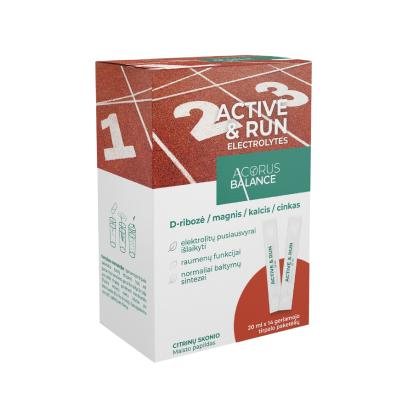 ACORUS BALANCE geriamojo tirpalo paketėliai ACTIVE & RUN ELECTROLYTES, N14, 20 ml
