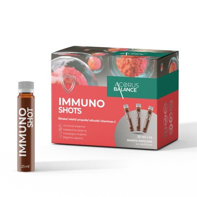 ACORUS BALANCE IMMUNO SHOTS, skystis, 14 vnt., 25 ml
