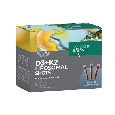 ACORUS BALANCE LIPOSOMINIS D3 + K2, geriamasis tirpalas, N14, 25 ml