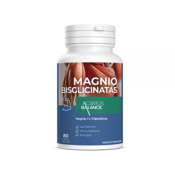 ACORUS BALANCE maisto papildas MAGNIO BISGLICINATAS, 80 kaps.