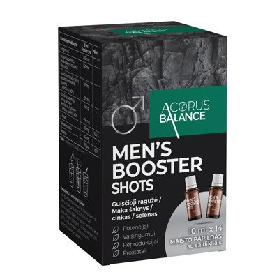 ACORUS BALANCE MEN'S BOOSTER SHOTS, ., 14 buteliukų, 10 ml