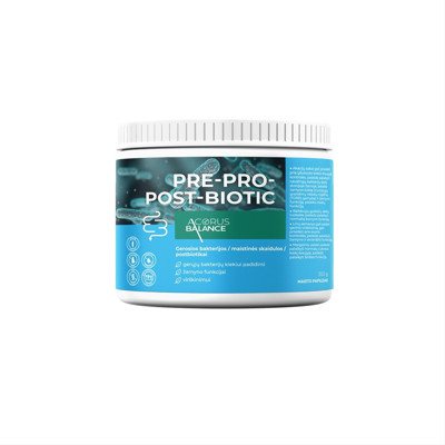 ACORUS BALANCE PRE-PRO-POST-BIOTIC, skaidulos, su gerosiomis bak.milt., 350 g