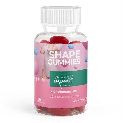 ACORUS BALANCE SHAPE GUMMIES + gliukomananas, 36 guminukai