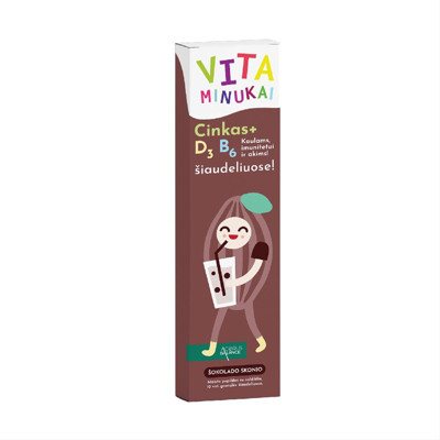 Acorus Balance VITAMINUKAI vitaminai šiaudeliuose su vitaminu D3, Šokolado skonio, 60 g ( x 10 vnt.) (Acorus Calamus), 6 g