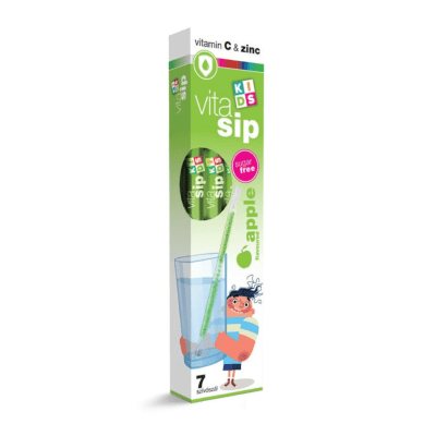 ACORUS VITASIP obuolių skonio granulės šiaudeliuose su vitaminais N7