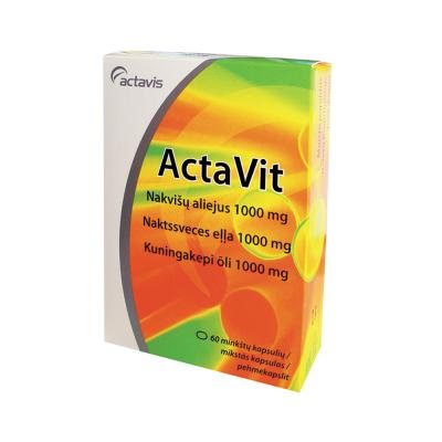 ActaVit nakvišų aliejus 1000 mg minkštos kapsulės N60