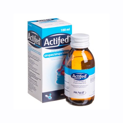 Actifed 30 mg/1,25 mg/ sirupas 100 ml, 5 ml