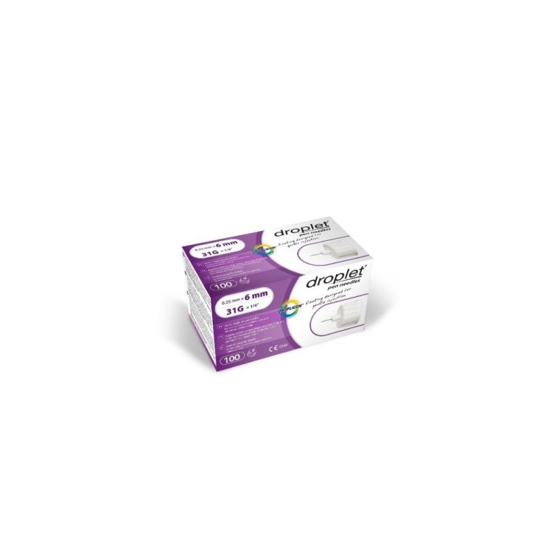 Adata DROPLET PEN Type 810 insul. steril. (31Gx1/4) N100 (violet.), 0.25 x 6 mm