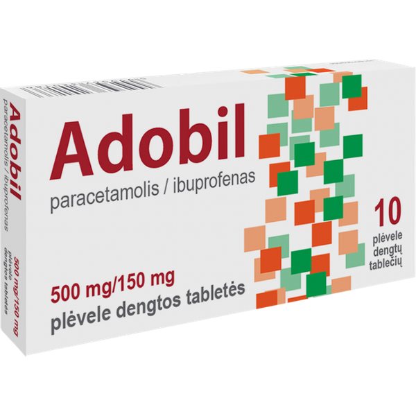 ADOBIL 500 mg/150 mg plėvele dengtos tabletės N10