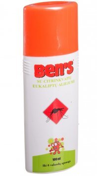 AEROZOLIS BEN'S 100 su citrinkvapių eukaliptų aliejumi purškalas, 100 ml