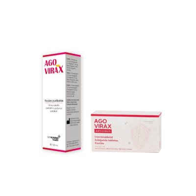 AGOVIRAX nosies purškiklio ir Antivirus pastilių N16 rinkinys, 20 ml