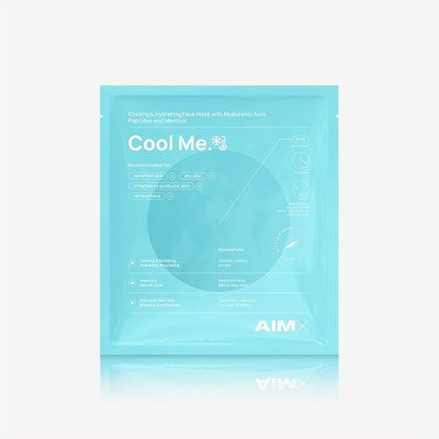 AIMX COOL ME, veido kaukė su hialuronu, peptidais ir probiotikais, 1 vnt