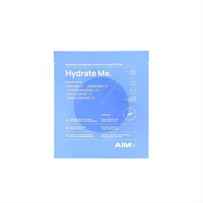 AIMX HYDRATE ME, Greito poveikio giliai drėkinanti veido kaukė su peptidais