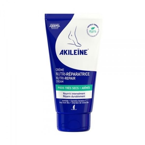 AKILEINE pėdų kremas labai sausai odai NUTRI REPAIR, 75 ml